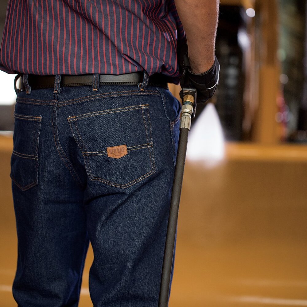 Red Kap Classic Rigid Dark Navy Denim Work Jeans - Style PD52DN (38 x 32)